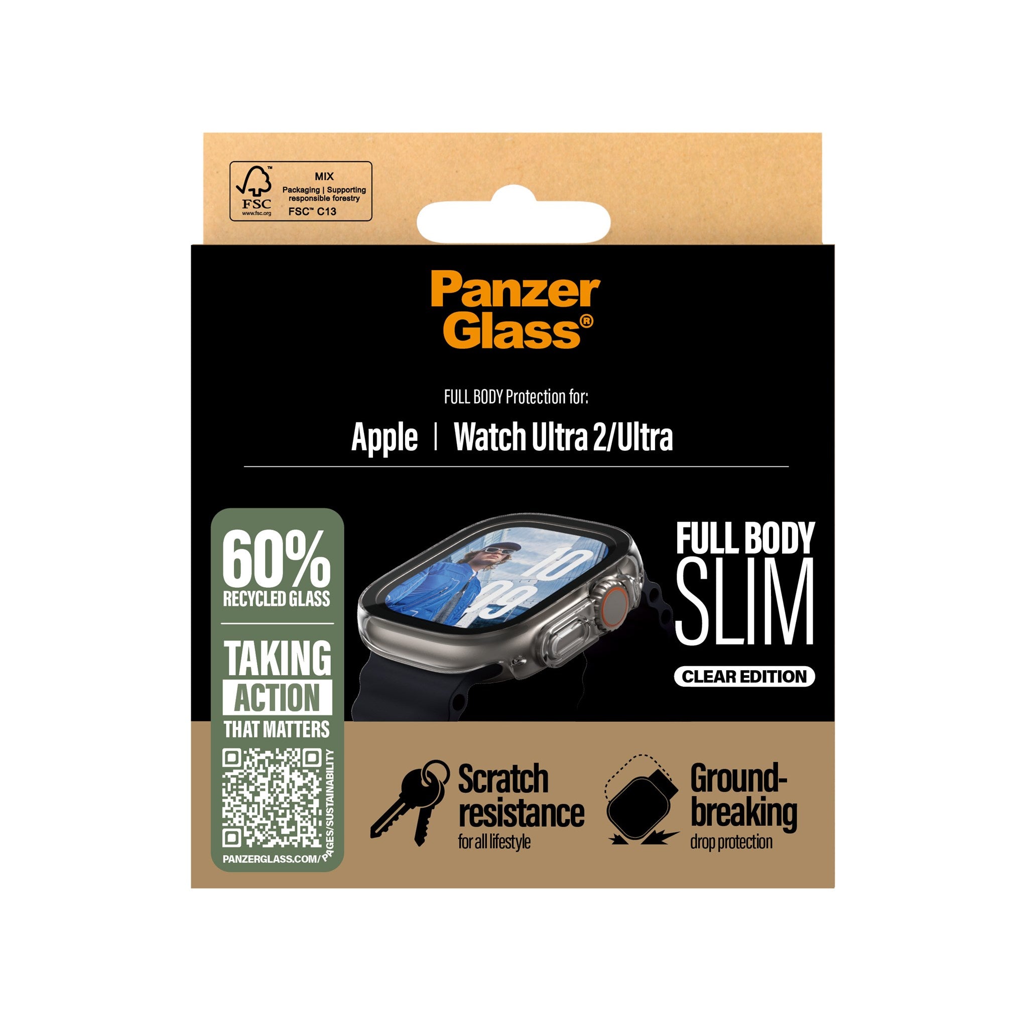 PanzerGlass® Case Squad Full Body Slim Transparent Apple Watch Ultra 3 | Ultra 2 | Ultra | 49mm